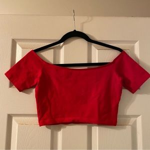 Off the shoulder American Apparel crop top